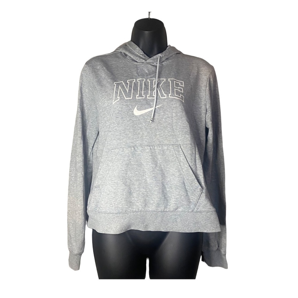 Nike Front logo Gray Pullover Hooded Sweater